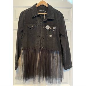 Denim Jacket with Tulle
